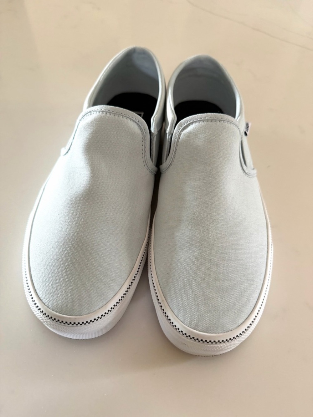 VANS•womens Asher canvas light blue slip on sneakers 10 NWOT - Picture 2 of 7